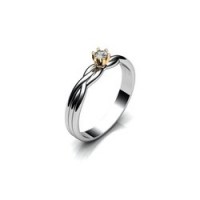 Zásnubný prsteň biele zlato  044